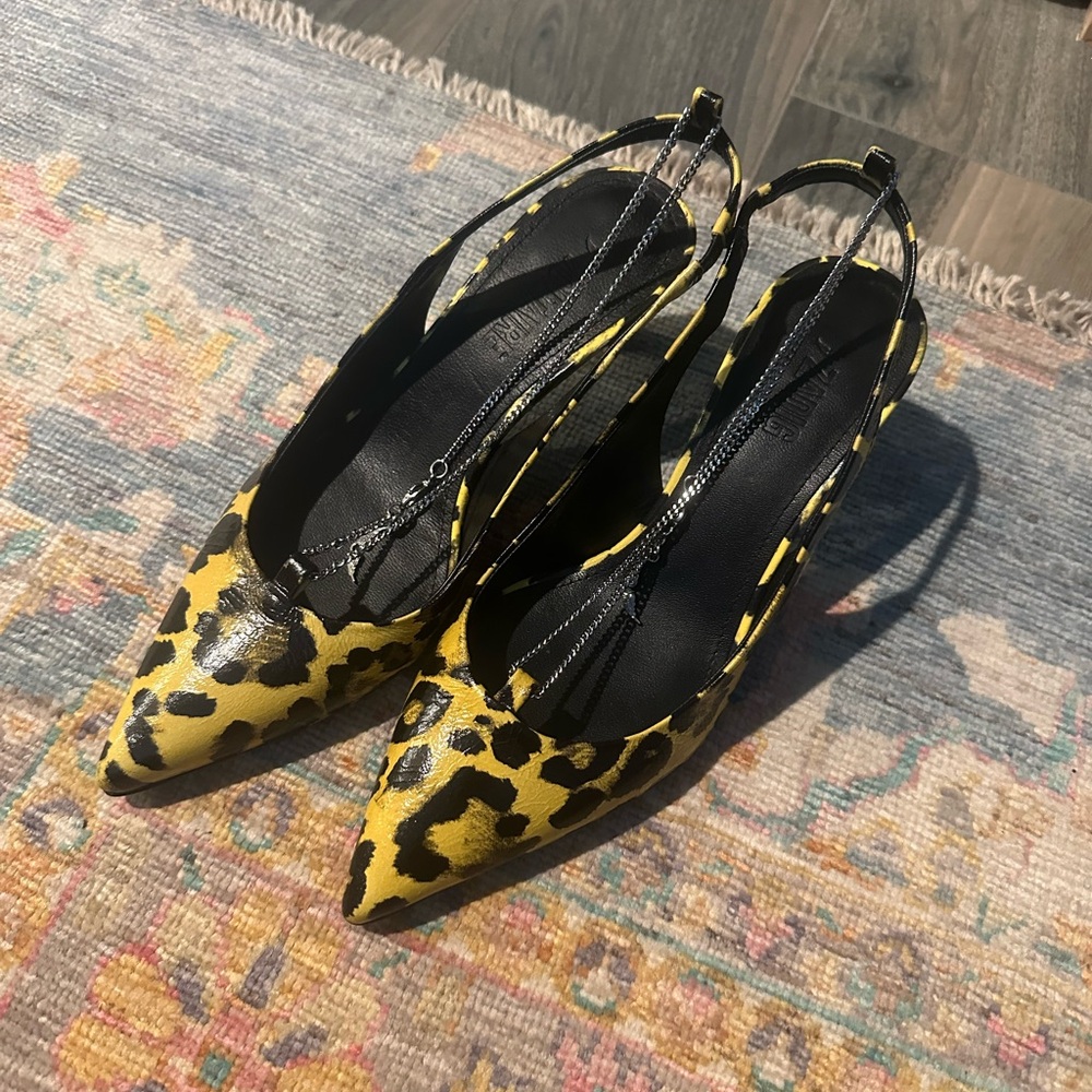 Zadig & Voltaire Yellow and Black Leopard Heels